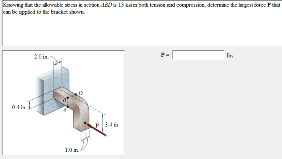 Solved Knowing that the allowable stress in section ABD is | Chegg.com