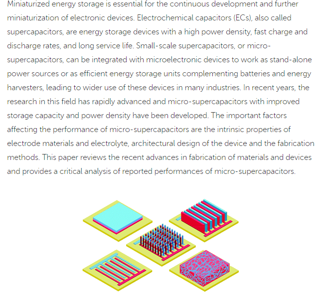 Miniaturized energy storage is essential for the