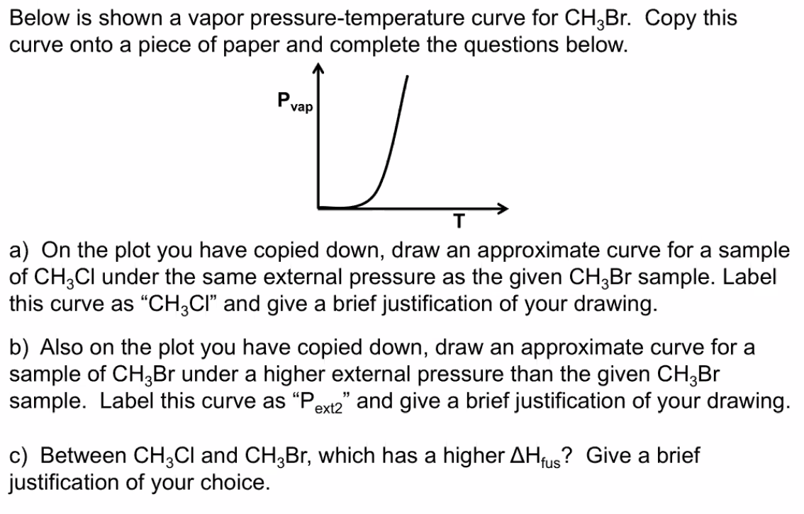 Solved Below Is Shown A Vapor Pressure-temperature Curve For | Chegg.com