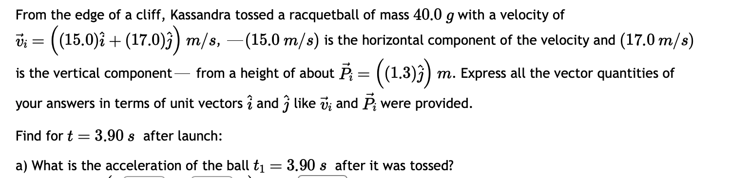 Solved b) What is the velocity of the ball then?c) What is | Chegg.com