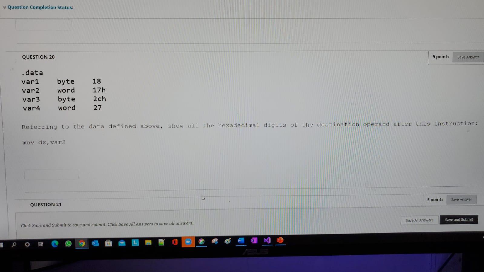Solved Question Completion Status: QUESTION 20 5 points Save | Chegg.com