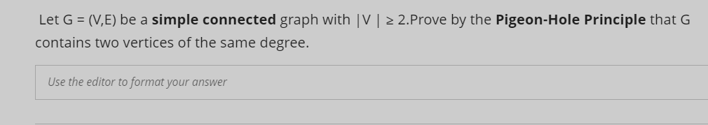 Solved Let G = (V,E) be a simple connected graph with |V | 2 | Chegg.com