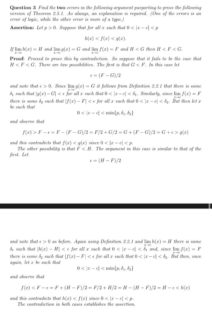 Solved Question 3 Find the two errors in the following | Chegg.com