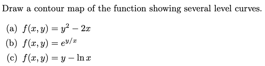 Solved Draw a contour map of the function showing several | Chegg.com
