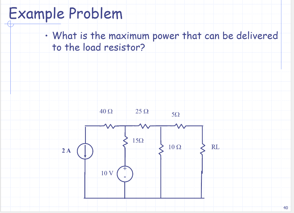 Solved Example Problem • What is the maximum power that can | Chegg.com