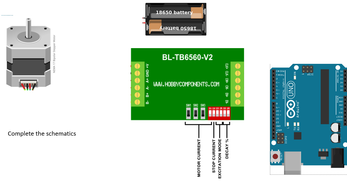 Solved Complete the schematics IG NEMA 17 Bipolar Stepper | Chegg.com