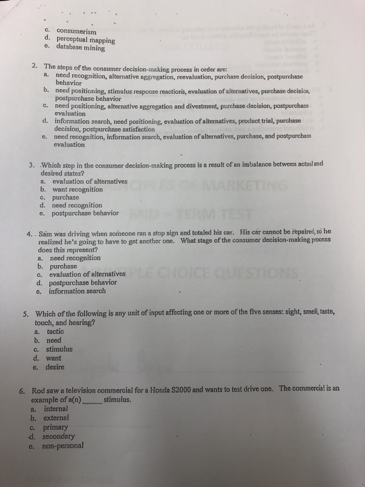 Solved MULTIPLE CHOICE Chapter I 1. One facet of marketing | Chegg.com