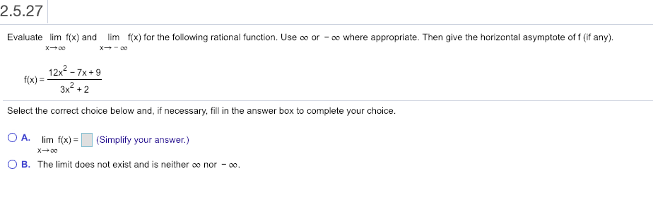 Solved Evaluate ModifyingBelow lim With x right arrow | Chegg.com