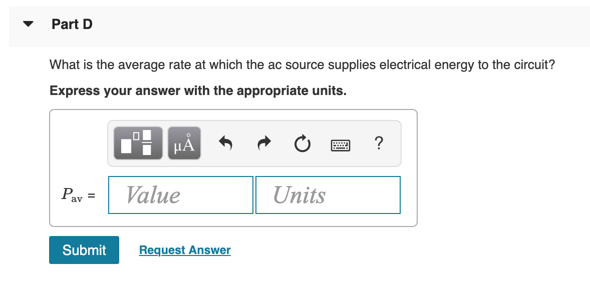 Solved Review A circuit has an ac voltage source and a | Chegg.com