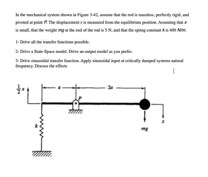 Solved In the mechanical system shown in Figure 3-42, assume | Chegg.com