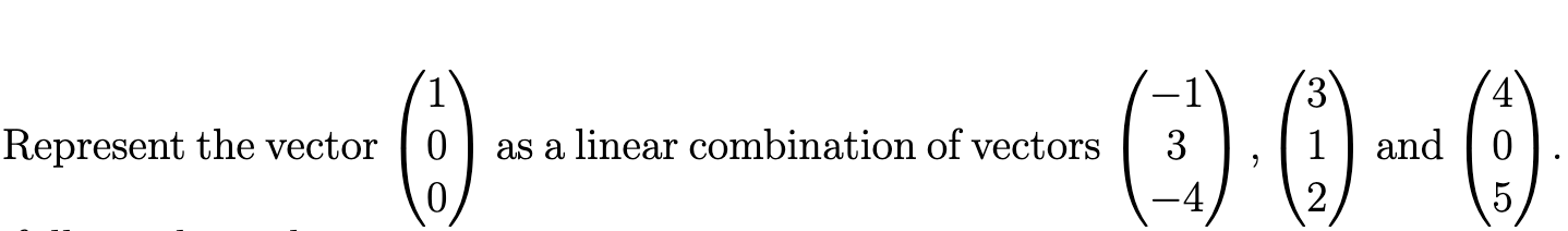 Solved Represent the vector 0 as a linear combination of | Chegg.com