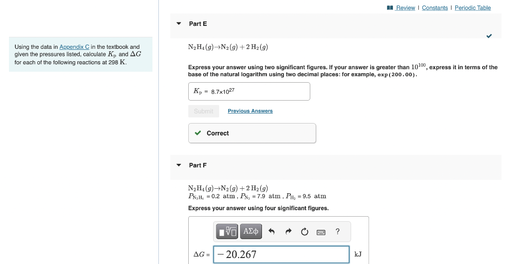 Solved Using the data in Appendix C in the textbook and | Chegg.com