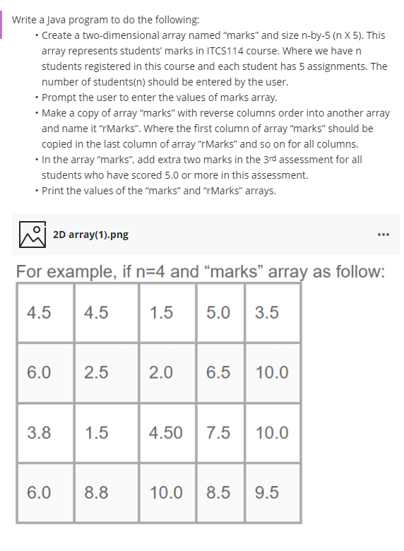 Solved Write a Java program to do the following: . Create a | Chegg.com