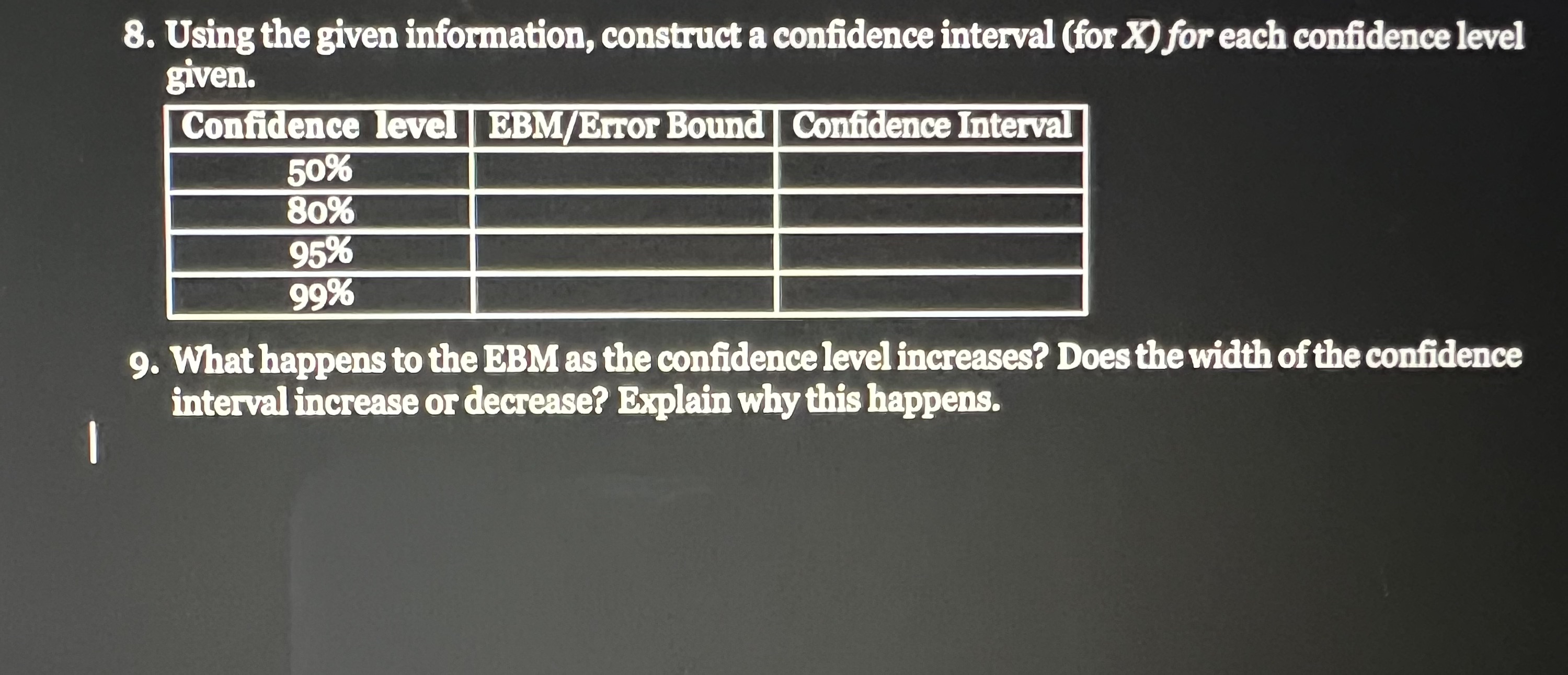 Solved Using The Given Information, Construct A Confidence | Chegg.com