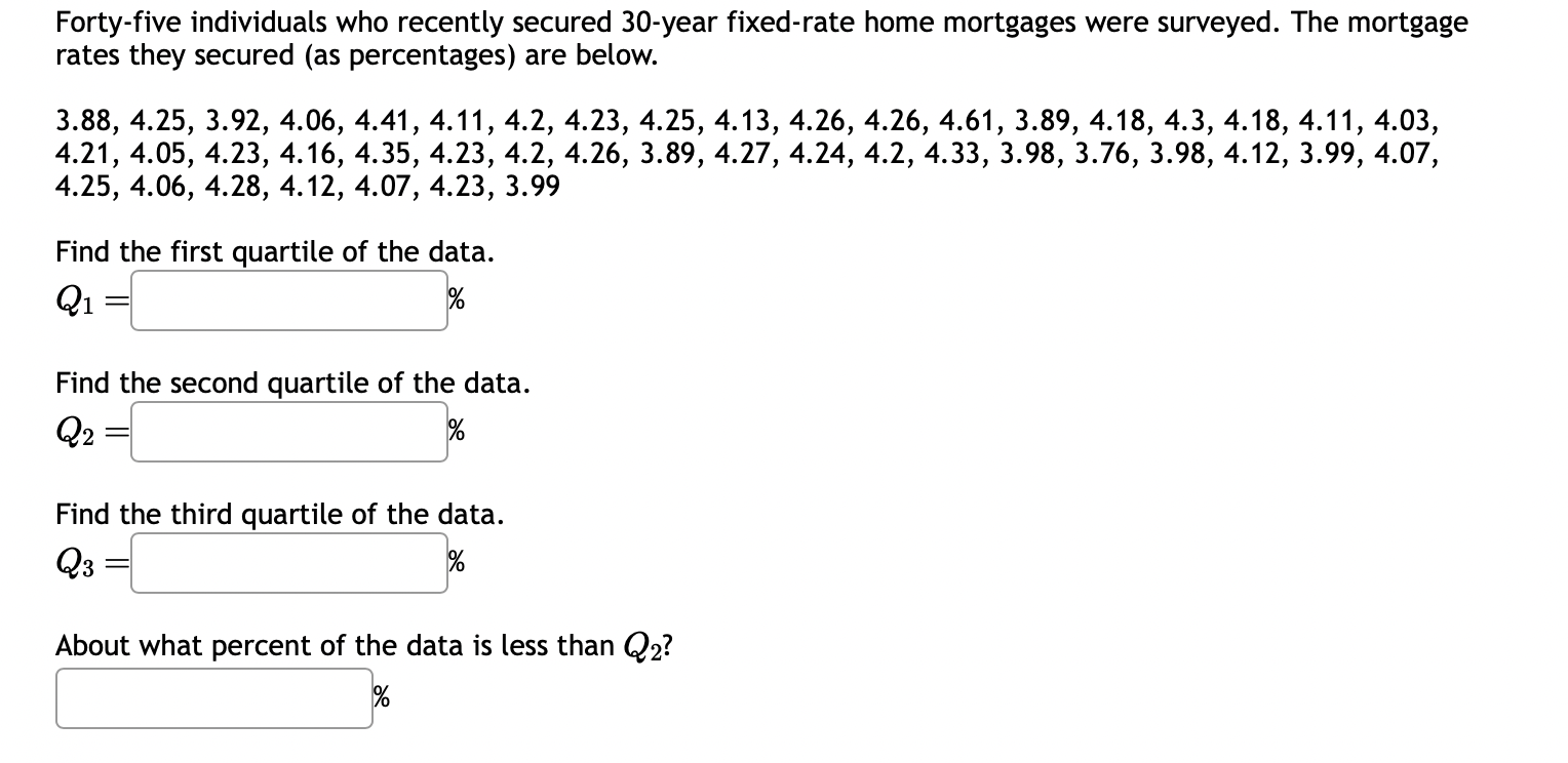 Solved Forty-five individuals who recently secured 30 -year | Chegg.com
