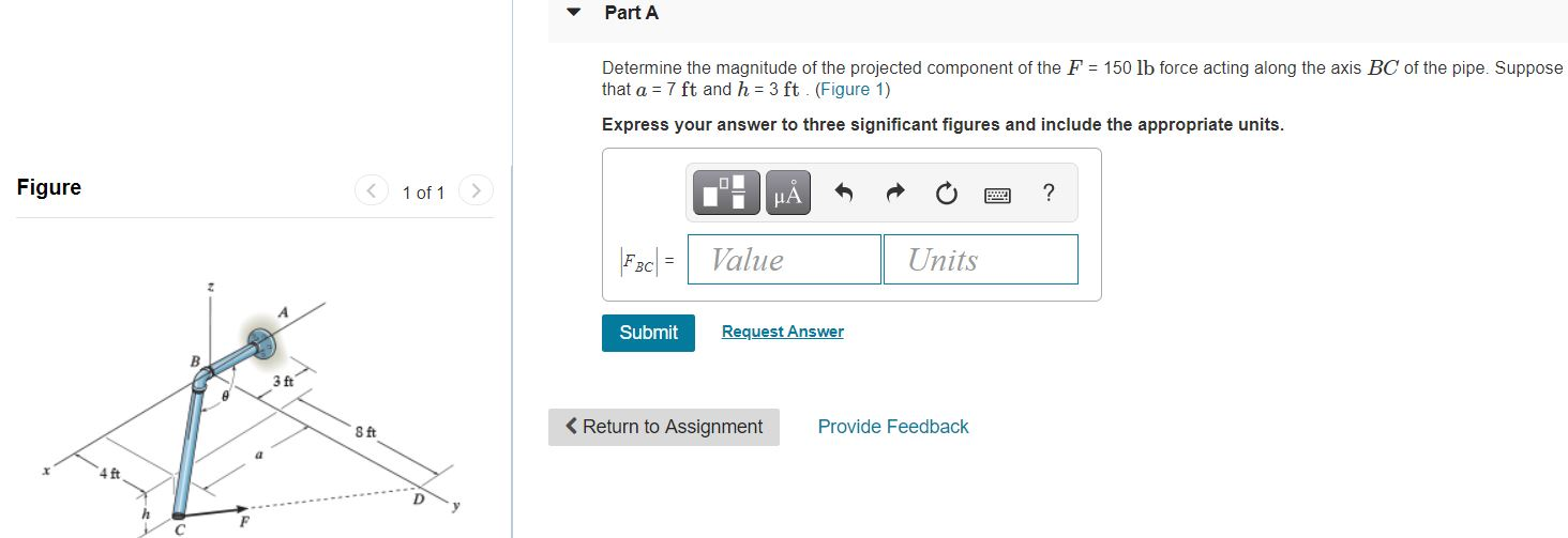 Solved Part A Determine The Magnitude Of The Projected | Chegg.com