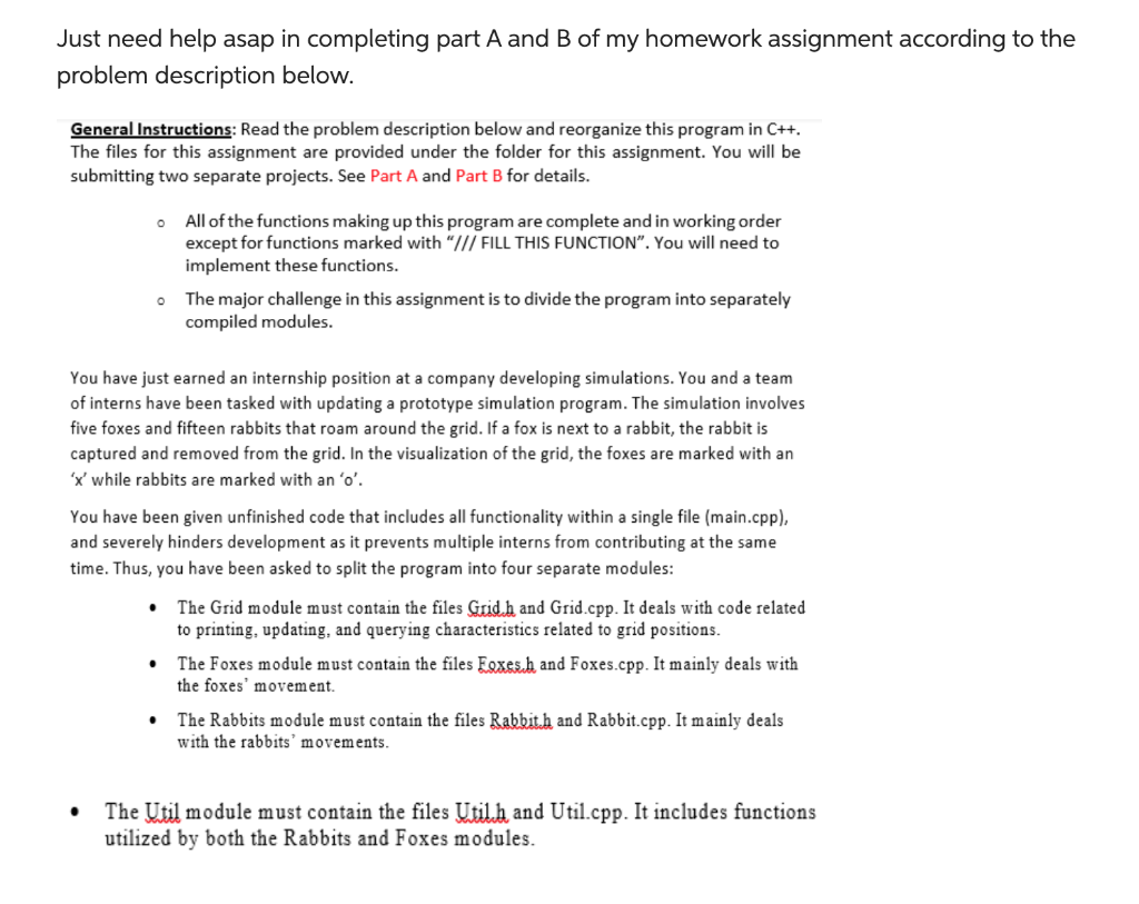Solved Just need help asap in completing part A and B of my | Chegg.com