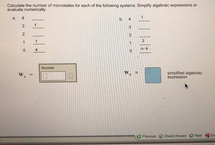 Solved Calculate The Number Of Microstates For Each Of The | Chegg.com