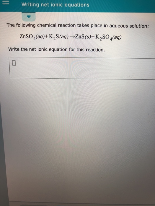 Solved Writing Net Ionic Equations The Following Chemical 5164