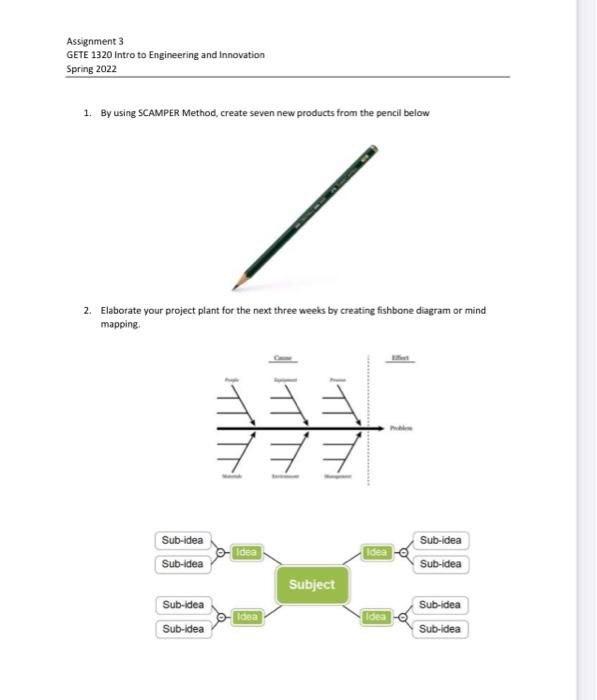 Solved Assignment 3 GETE 1320 Intro to Engineering and | Chegg.com