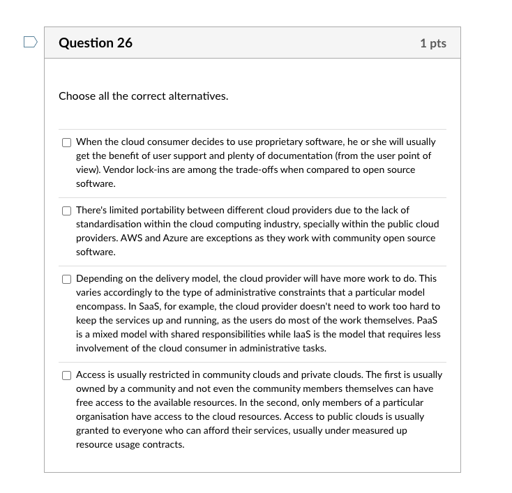 Solved Question 26 1 pts Choose all the correct | Chegg.com