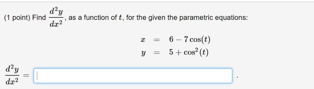 Solved I have a 3 part question with unique parametric | Chegg.com