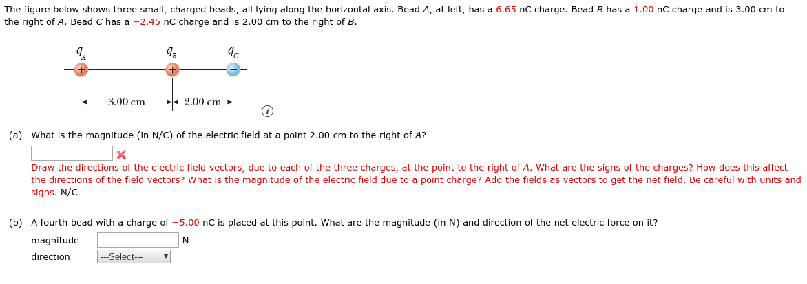 Solved The figure below shows three small, charged beads, | Chegg.com