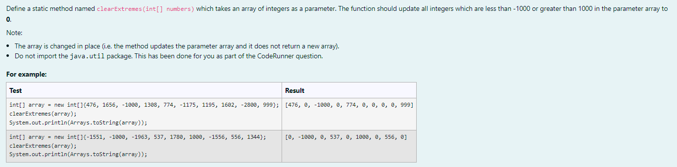 Solved 0. Note: - The array is changed in place (i.e. the | Chegg.com