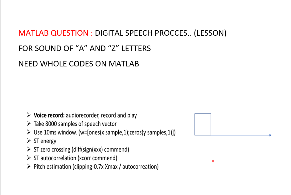MATLAB QUESTION : DIGITAL SPEECH PROCCES.. (LESSON) ) | Chegg.com