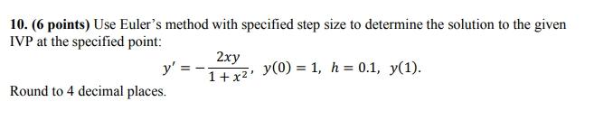 Solved 9. (9 points) Solve the given ODE: y