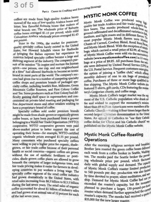 Solved Mystic Monk Coffee David L. Turnipseed University of