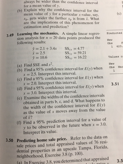 Solved A simple linear regression analysis for n = 20 data | Chegg.com
