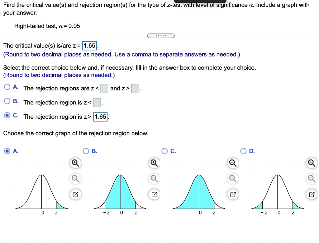 Solved Find the critical value(s) and rejection region(s) | Chegg.com