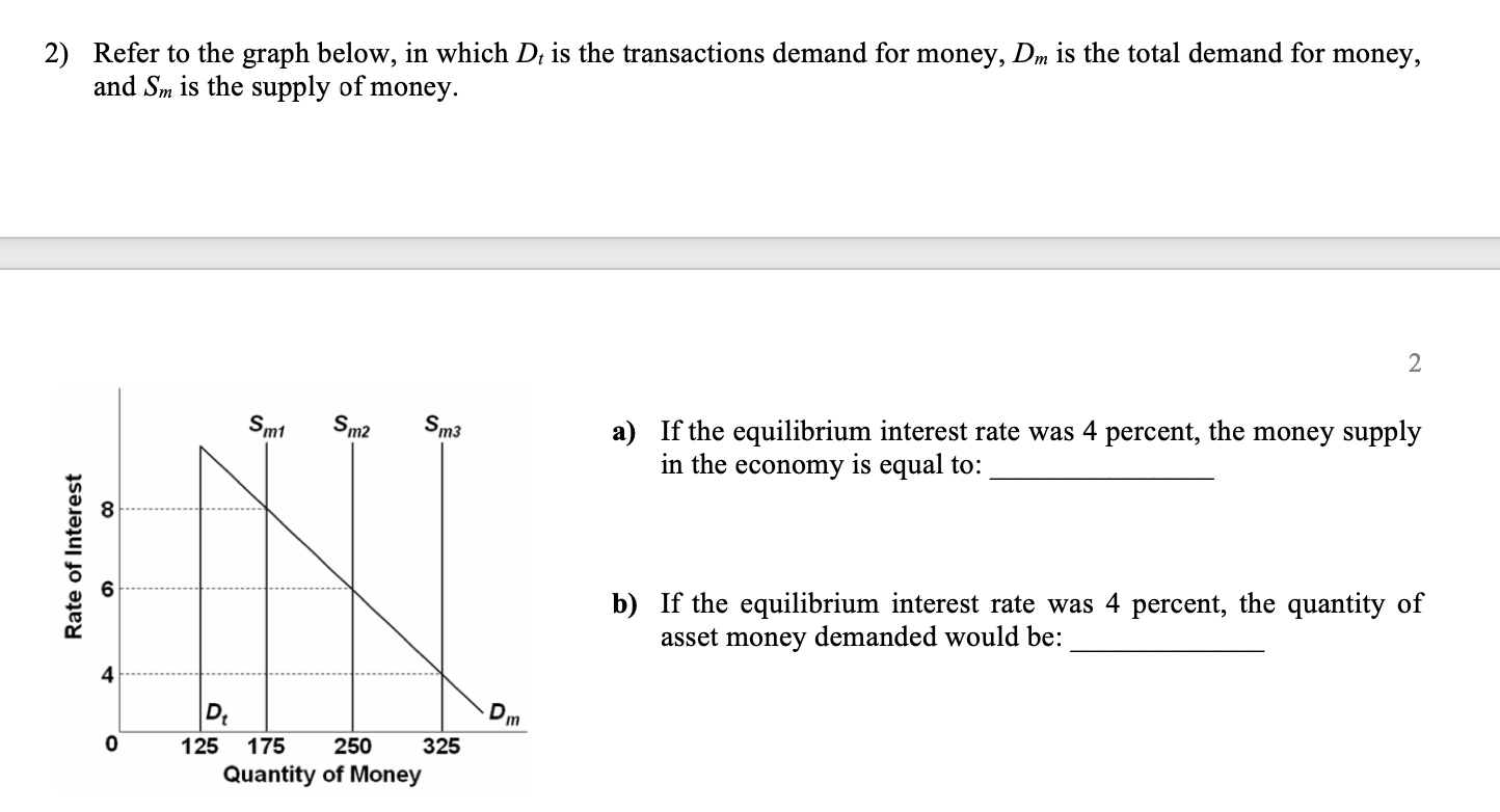Solved 2) Refer to the graph below, in which \\( D_{t} \\)