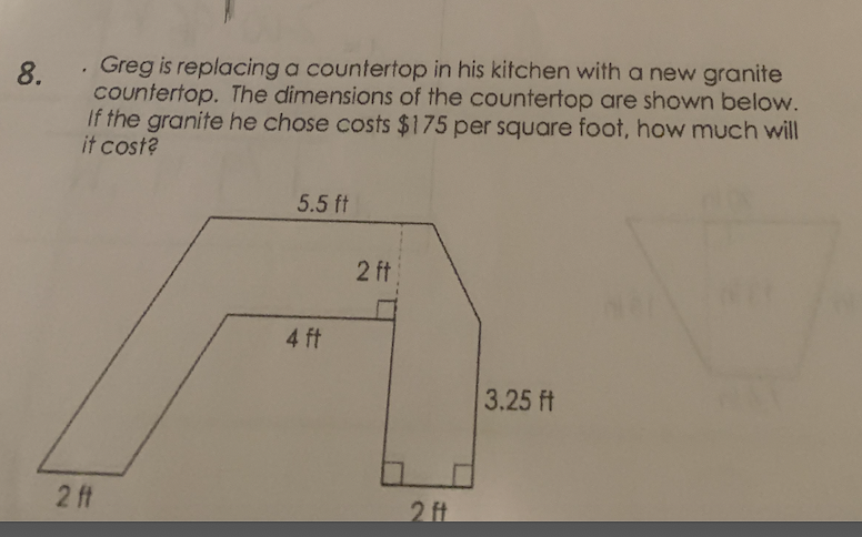 Greg is replacing a countertop in his kitchen with a | Chegg.com
