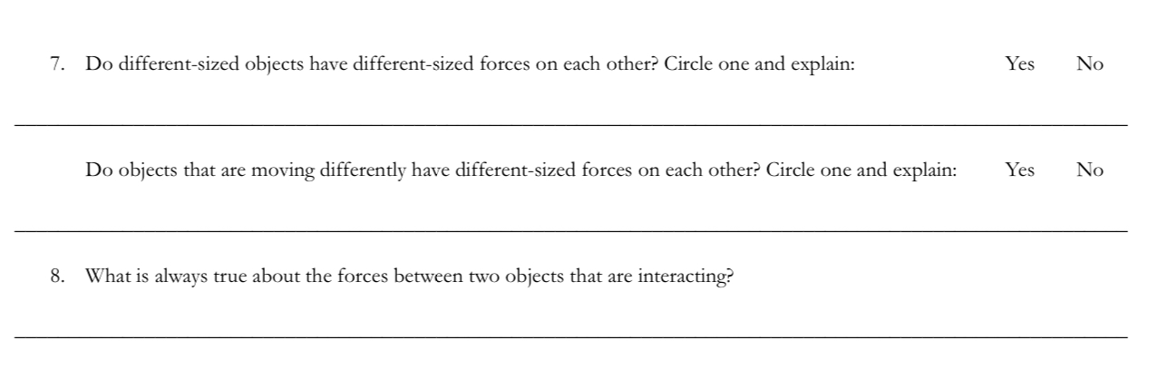 Solved 7. Do different-sized objects have different-sized | Chegg.com