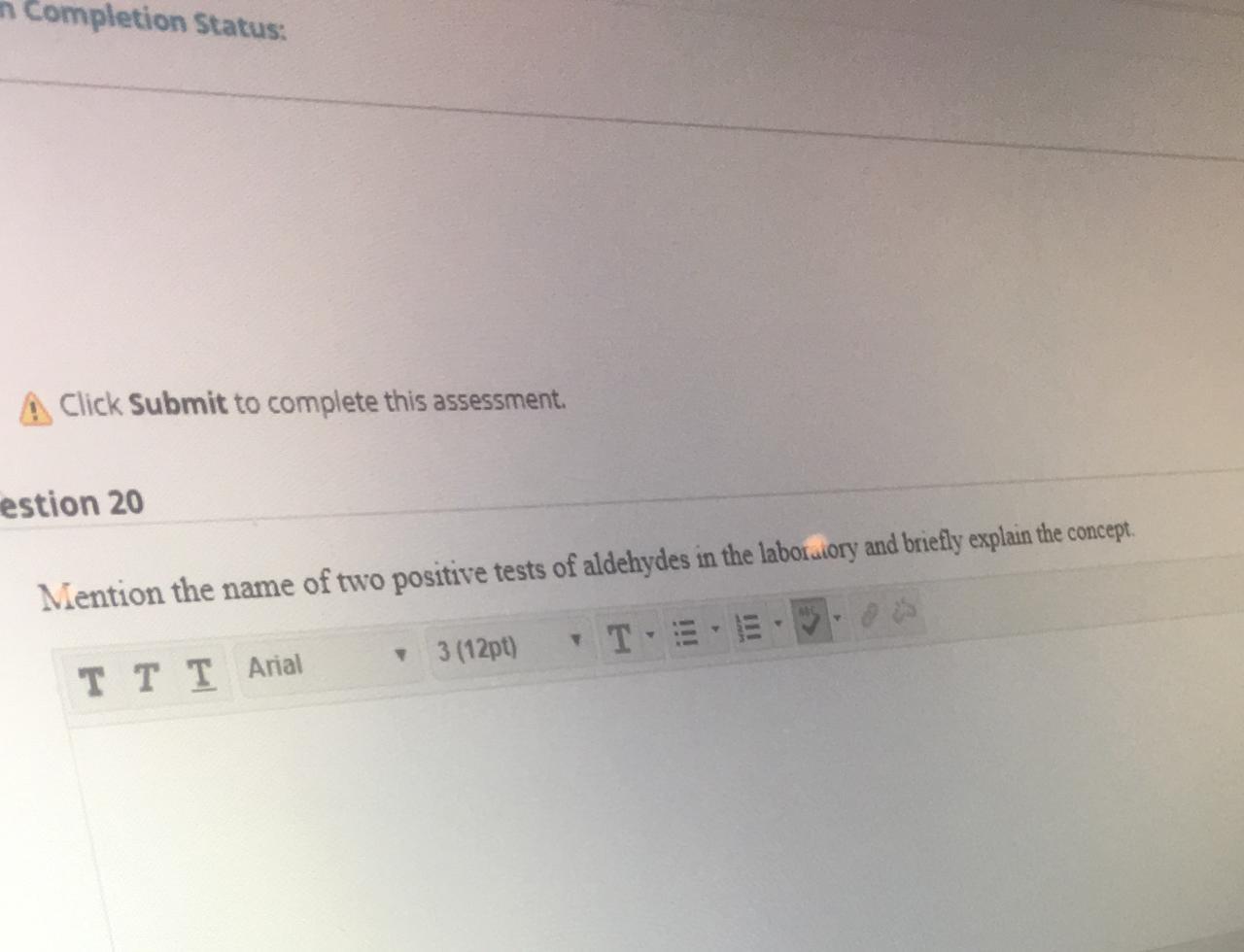 Solved n Completion Status: A Click Submit to complete this | Chegg.com