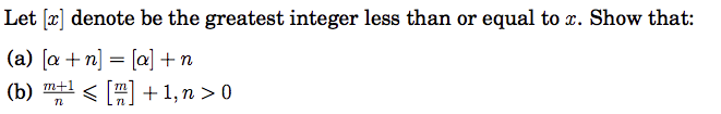 Solved Let [x] denote be the greatest integer less than or | Chegg.com