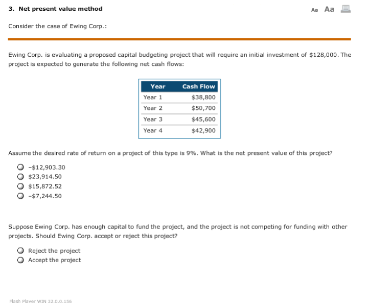 Solved 3. Net present value method Consider the case of | Chegg.com