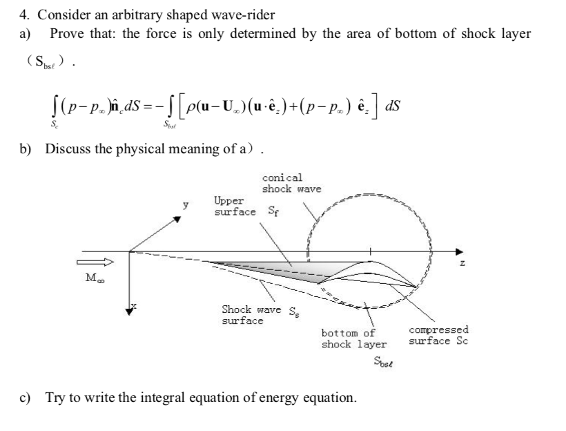 Solved 4. Consider an arbitrary shaped waverider Prove