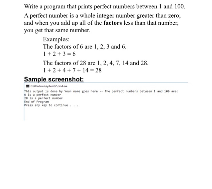 c program to find perfect number between 1 and 100