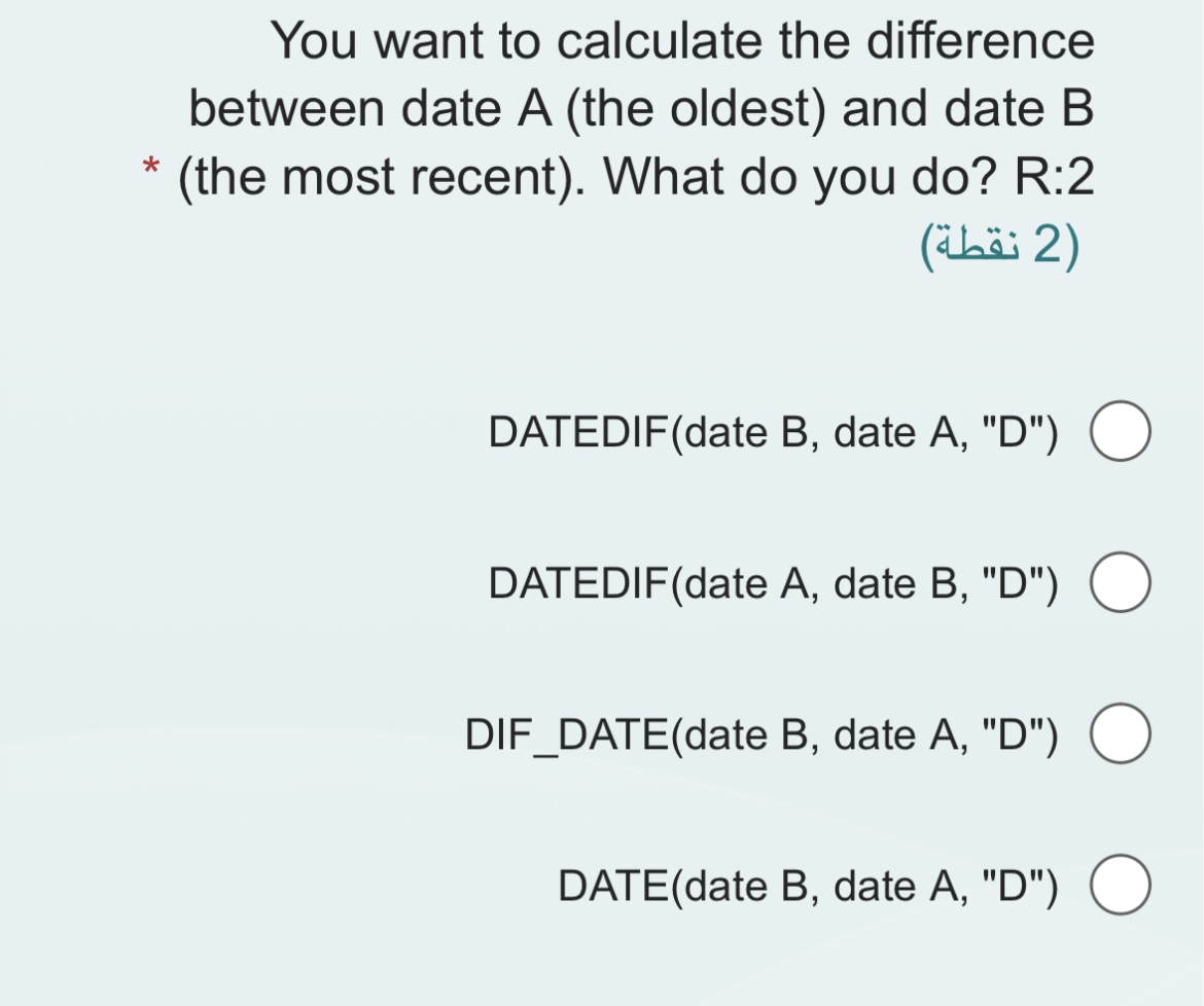 Solved You Want To Calculate The Differencebetween Date | Chegg.com