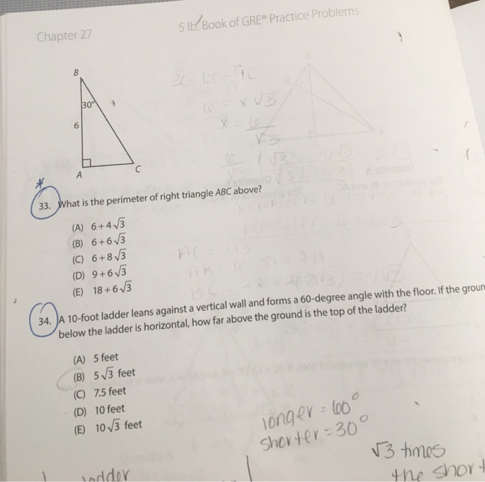 Solved 5 lb. Book of GRE Practice Problems Chapter 27 In the | Chegg.com