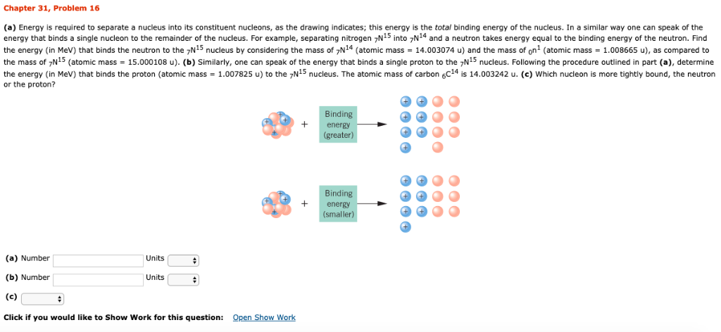 Solved (a) Energy is required to separate a nucleus into its | Chegg.com