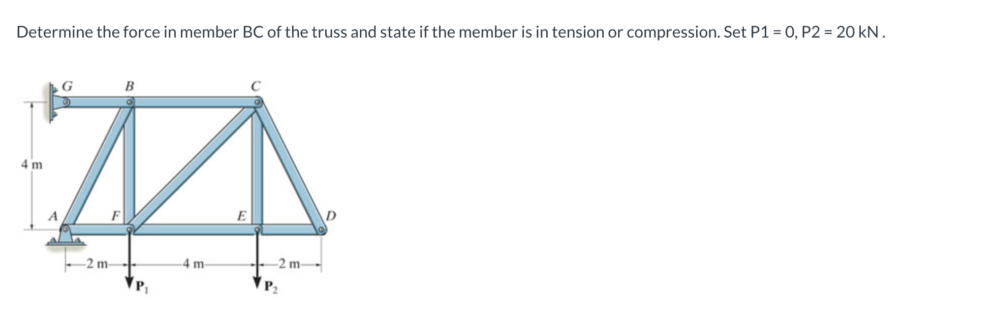 Solved Determine the force in member BC of the truss and | Chegg.com