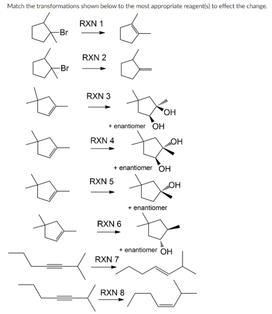 Solved For the total of 7 RXNs , please match the | Chegg.com