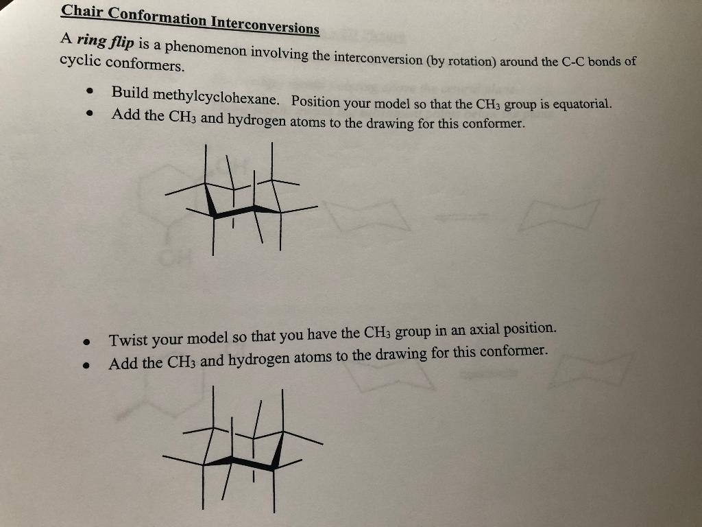Solved Chair Conformation Interconversions A ring flip is a
