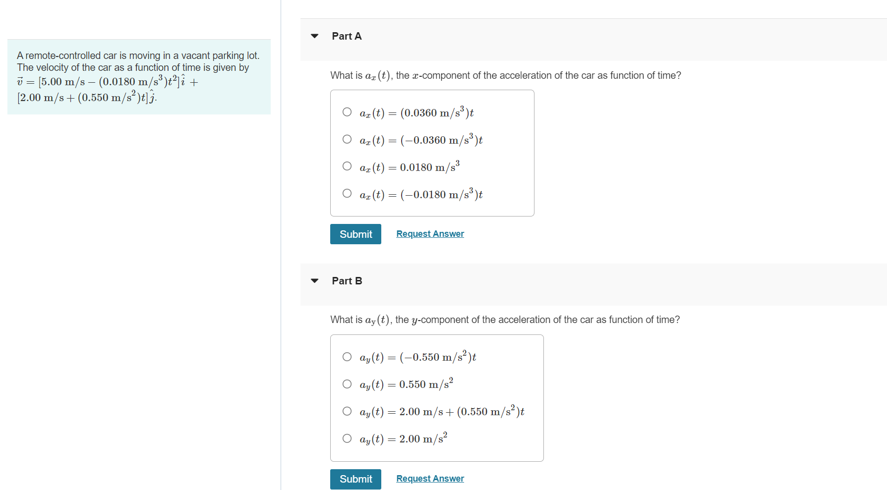 Solved A remotecontrolled car is moving in a vacant parking