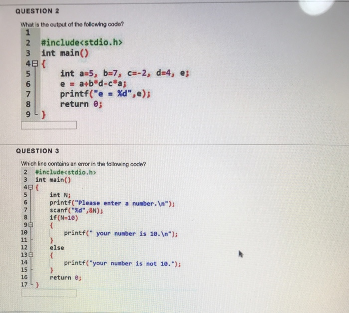 Solved QUESTION 2 What Is The Output Of The Following Code? | Chegg.com