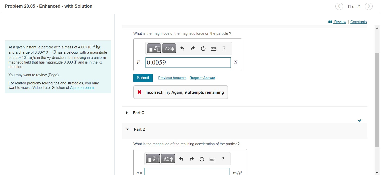 Solved Problem 20.05 - Enhanced - with Solution What is the | Chegg.com